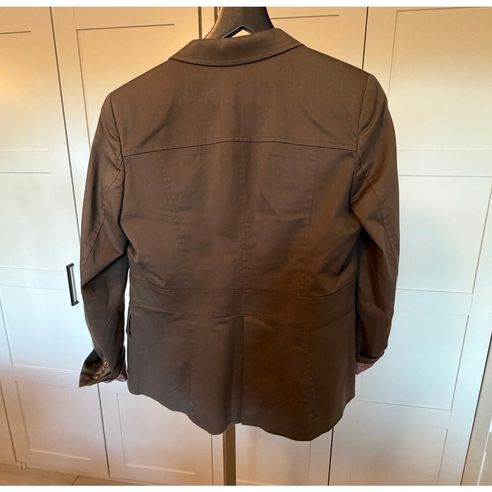 Carolina Herrera Cotton Blend Brown Blazer Size 12 - Picture 4 of 11